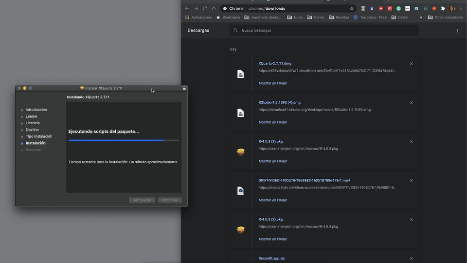 Instalar R, R Studio Rcmdr Mac